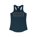Bike Life Black and White Logo Women's Racerback Tank