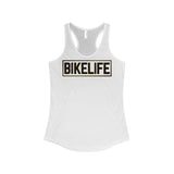 Bike Life Tank Top / Black and Gold Logo - Women's Racerback