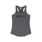 Bike Life Black and White Logo Women's Racerback Tank