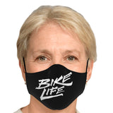 Bike Life Face Mask - White on Black