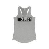 Bike Life Black and White Logo Women's Racerback Tank