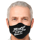 Bike Life Face Mask - White on Black