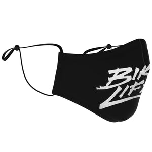 Bike Life Face Mask - White on Black