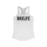 Bike Life Black and White Logo Women's Racerback Tank