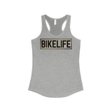 Bike Life Tank Top / Black and Gold Logo - Women's Racerback